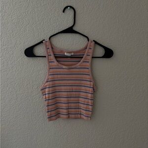 Abound Pink and Orange Striped Tank Top